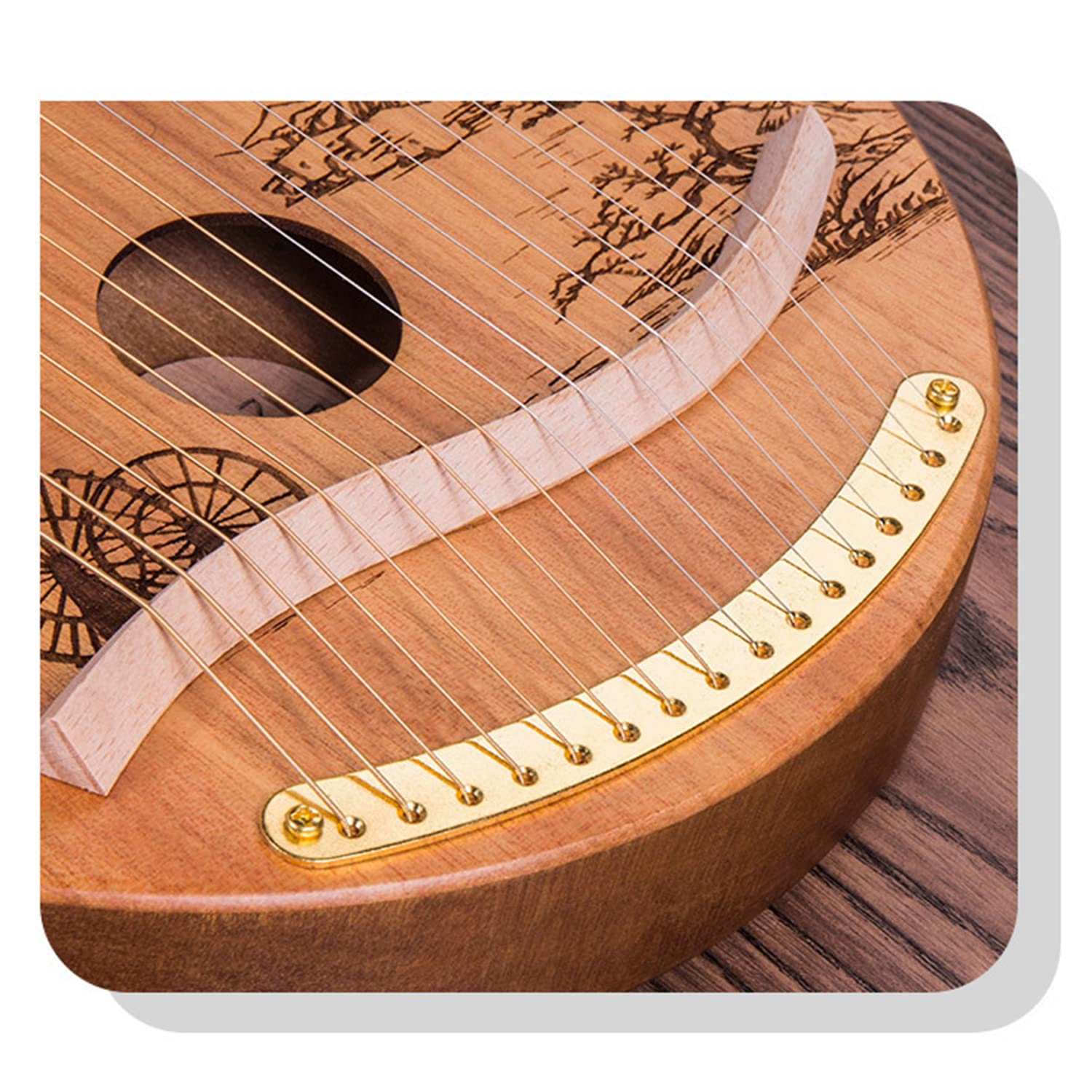 Arpa portatile in mogano 24 corde con borsa, corda extra, chiave accordatura, manuale utente, strumento musicale lira per principianti amanti della musica