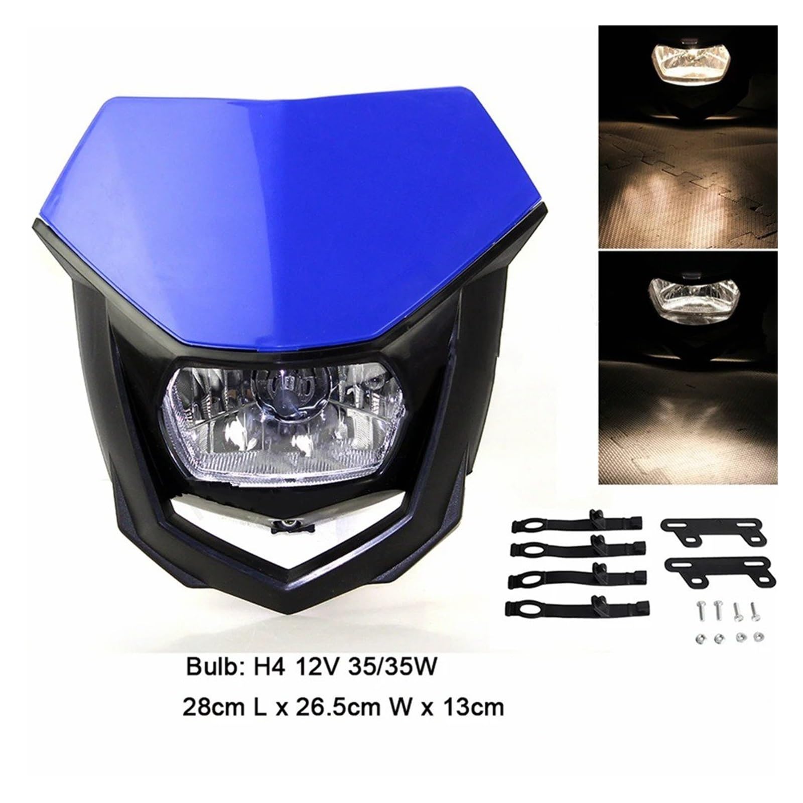 Faro Delantero H4 12V Para Motos Kawasaki KX, KLX Y KXF – Verde, Para Motocross
