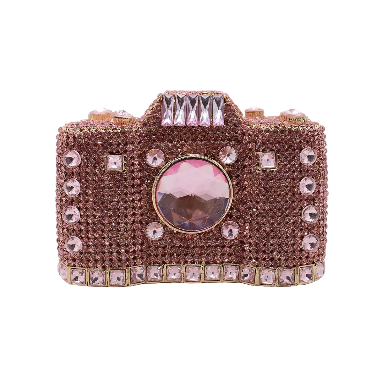UMREN Novelty Crystal Camera Shaped Clutch Purse for Women Sparkly Rhinestones Evening Clutch Bag Glitter Bridal Prom Handbag