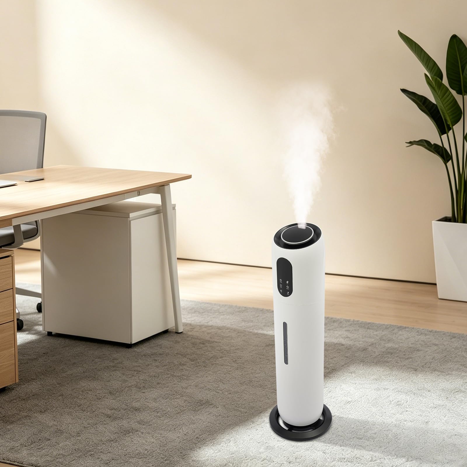 Nawilżacz powietrza do sypialni Top-Fill 9 l, Cool Mist 25 h, cichy, 32 dB, duży ultradźwiękowy nawilżacz powietrza dla niemowląt, roślin, biura, automatyczne wyłączanie, 20-30 m²