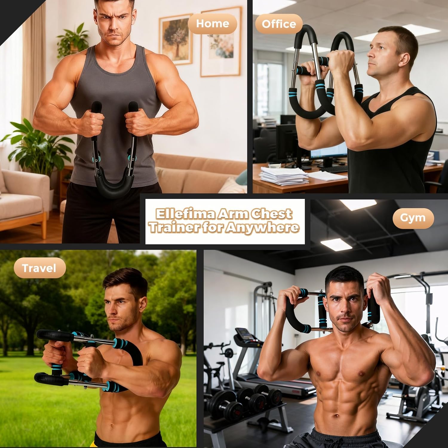 Twister Arm Trainer for Men & Women, 66-110lb Adjustable Chest Workout Equipment for Arms, Chest Muscle Trainer , Detachable Muscle Trainer for Home Gym with Resistance Band