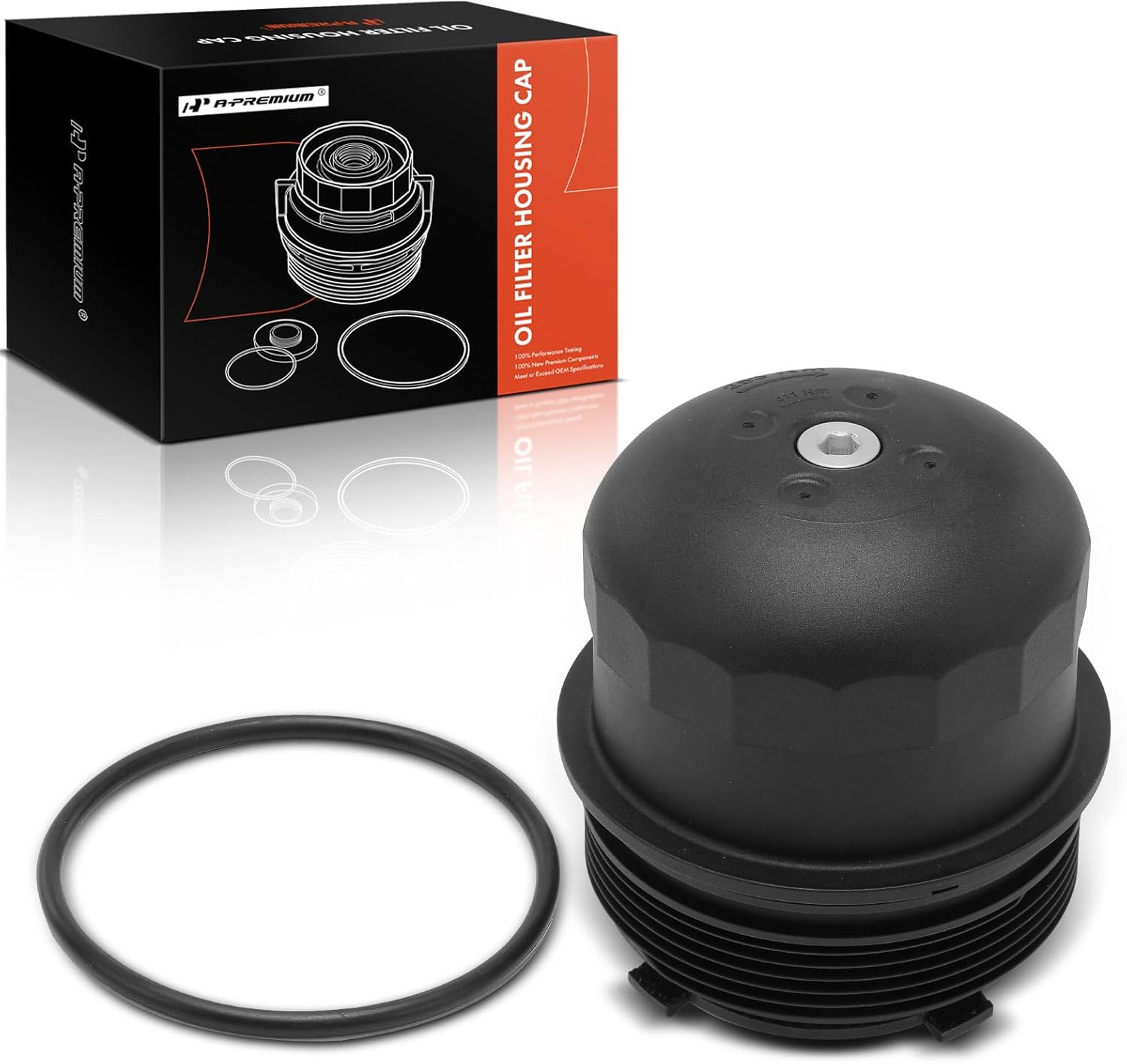 A-Premium Oil Filter Housing Cap Assembly Compatible with Volvo XC60/XC90/S60/S90 2018-2022, XC40 2019-2022, V60 2018-2022, V90 2018-2021, V90 Cross Country 2020-2022, Replace# 32140027