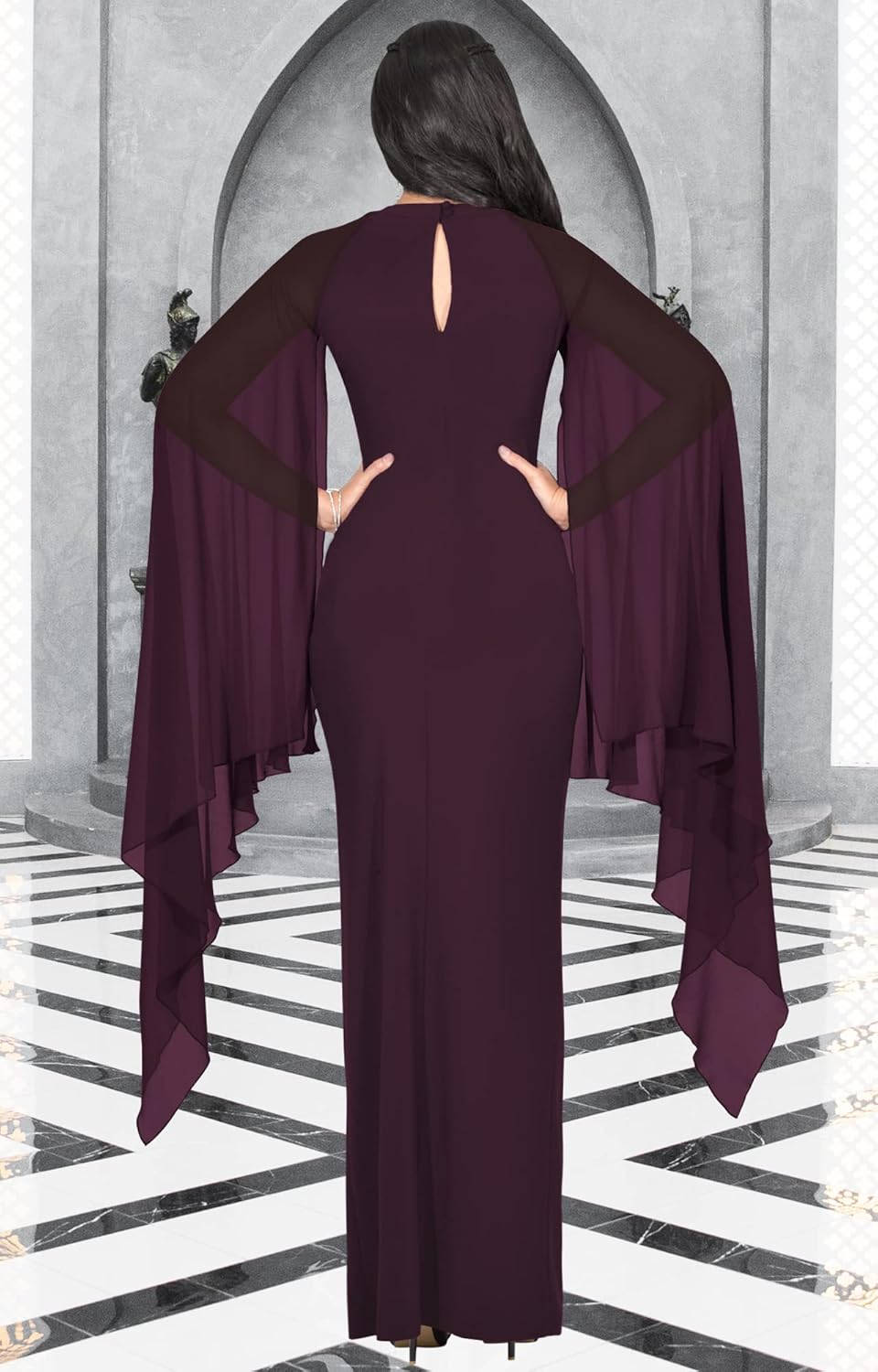 KOH KOH Womens Flowy Cocktail Party Elegant Formal Floor Length Maxi Dress Gown - Image 5