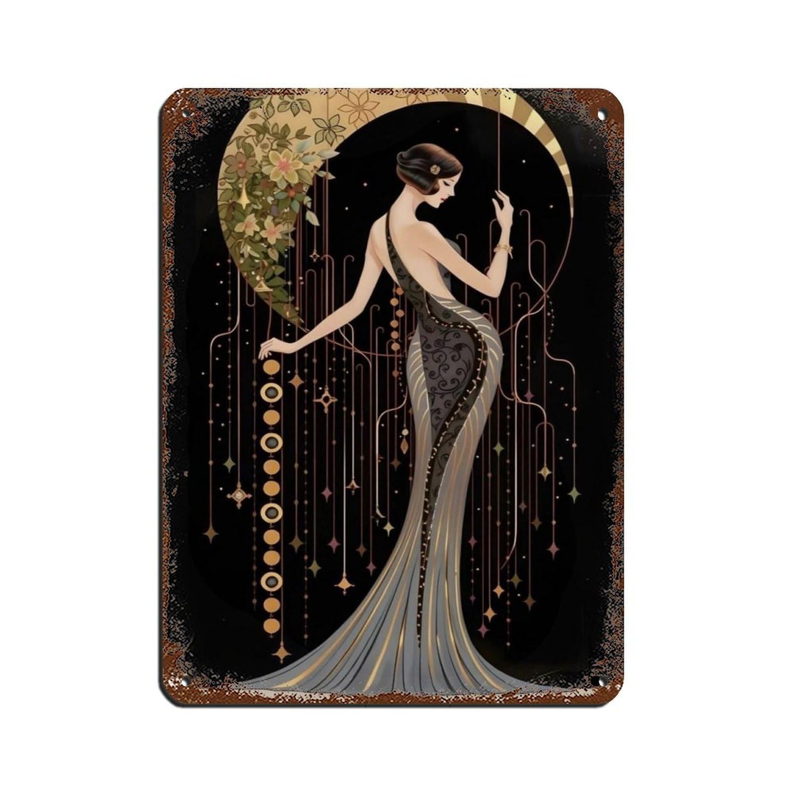 Cocktail Poster 20s Style Art Gift (2) Retro Poster Metal Tin Sign Chic Art Retro Iron Painting Bar People Cave Cafe Family Garage Poster Wall Decoration 12x16inch(30x40cm)