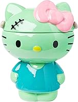 Vista 16 de Silver Buffalo-Tarro de cerámica para dulces, galletas o aperitivos con tapa hermética de bambú, de Hello Kitty, de Sanrio, con disfraz de esqueleto