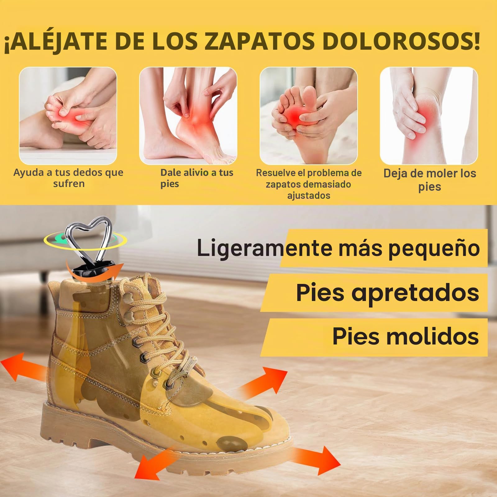 Ampliadores de zapatos ajustables longitud anchura para mujer hombre botas zapatillas deporte senderismo extensor profesional