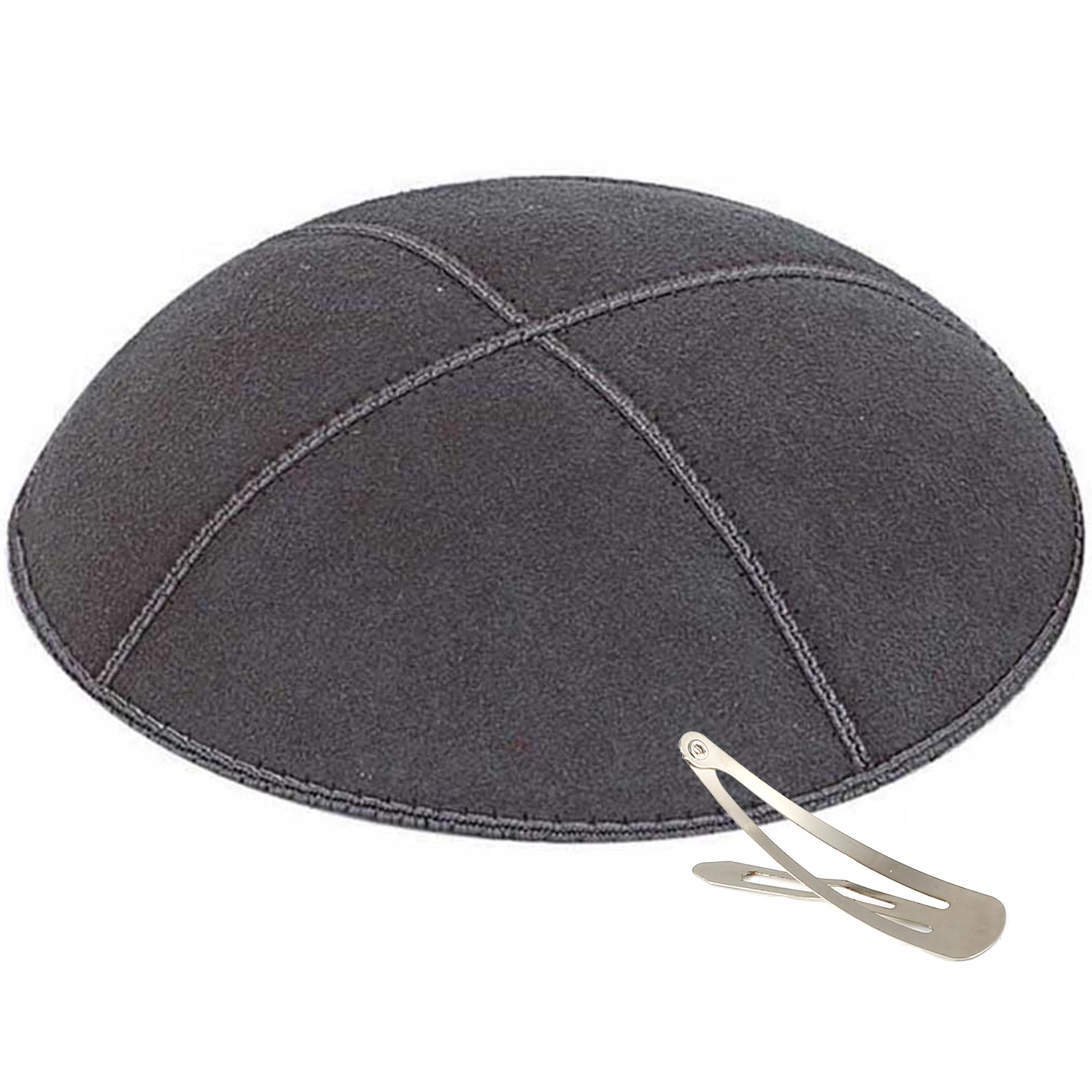 Zion Judaica LtdZion Judaica Ltd Genuine Suede Kippot Bulk Packs or Single Pieces Free Clips (1PC, Dark Grey)