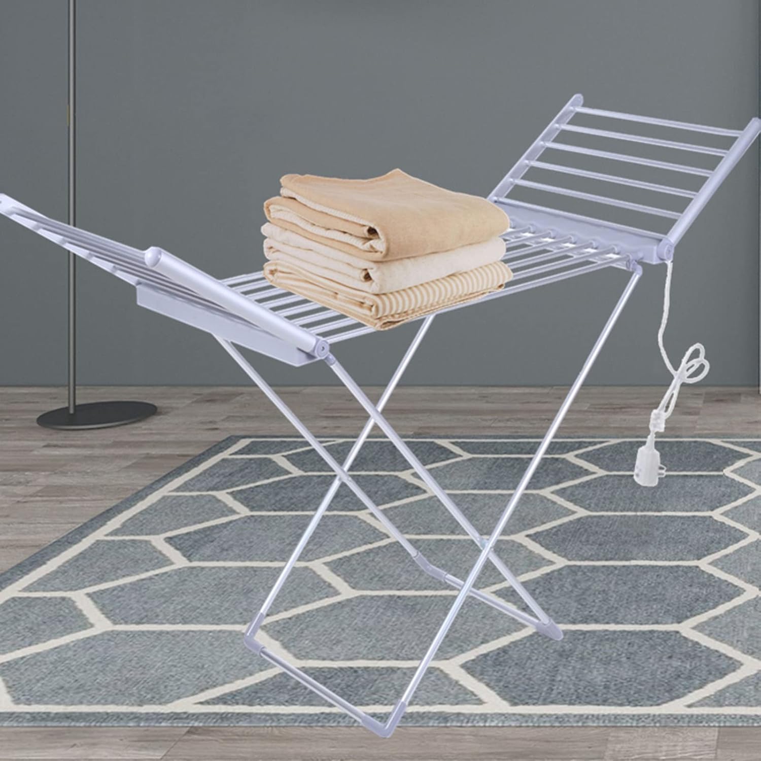 18 Bars Winged Electric Heated Clothes Airer Towel Warmer, 230W