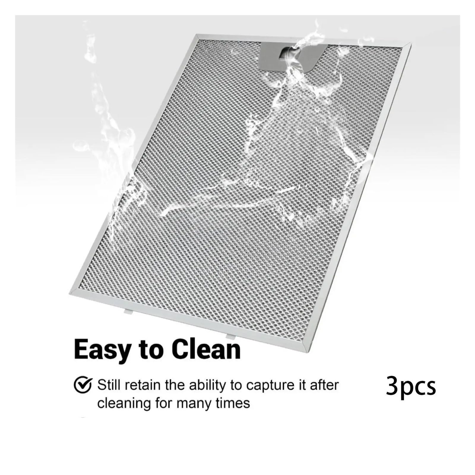 3x Filtro De Repuesto De Aluminio for Ventilación De Cocina, Malla De Grasa for Campana Extractora, Compatible Con GE,JVW5361EJ1ES