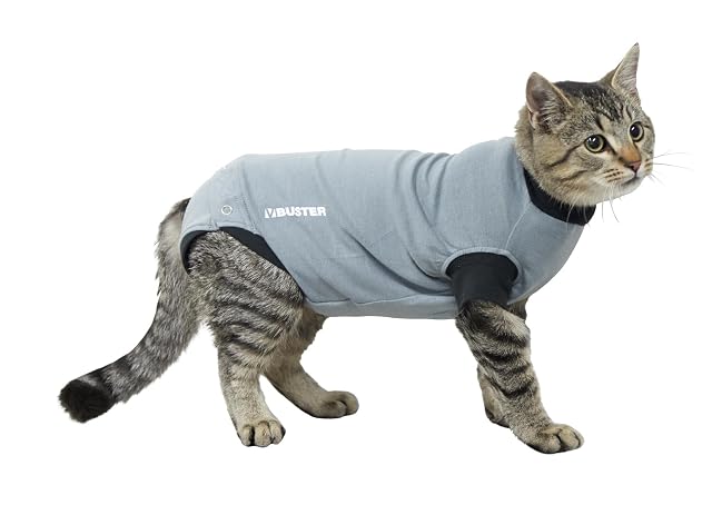 Foto 2 de 6 de Buster Easygo - Body para gatos, Negro/Gris, XS (38.5 cm)