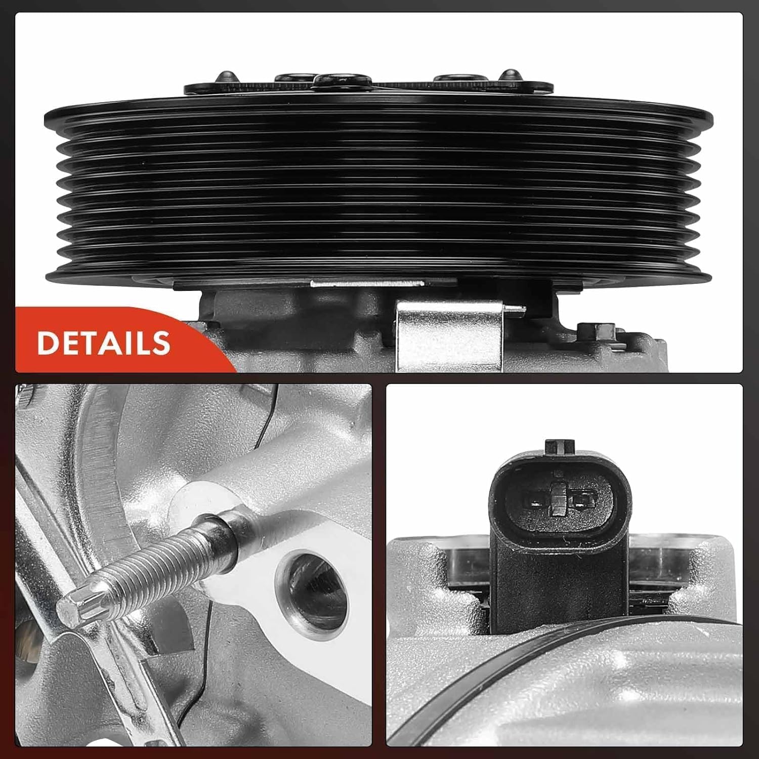 A-Premium A/C Compressor with Clutch Compatible with Ram 1500 5.7L 2019-2024, with 7SAS17C Compressor, with 8-Groove Pulley