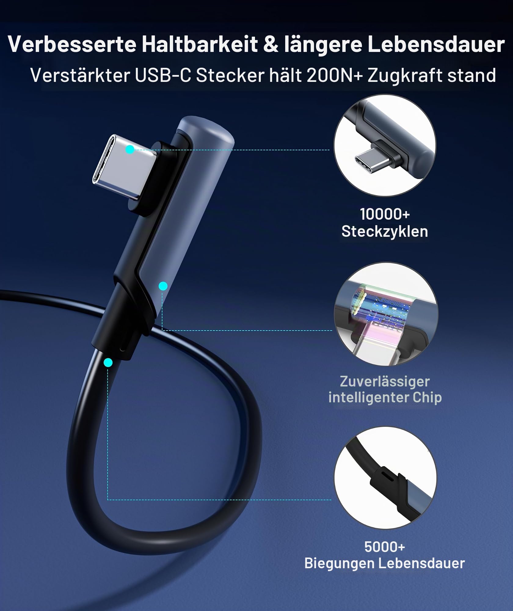 Syntech Link Kabel 6M, Kompatibel mit Oculus Meta Quest 3/3S, Quest2/1/Pro und Pico 4, PC Steam VR Zubehör, High Speed Datenübertragung, USB 3.0 zu USB C Kabel für VR und Gaming PC, Schwarz