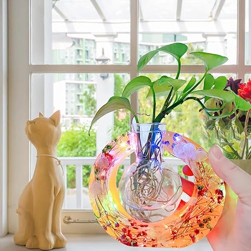 Miniatura 6 de Moldes de silicona de resina para florero, estación de propagación de plantas, moldes de resina epoxi de forma redonda para soporte de flores