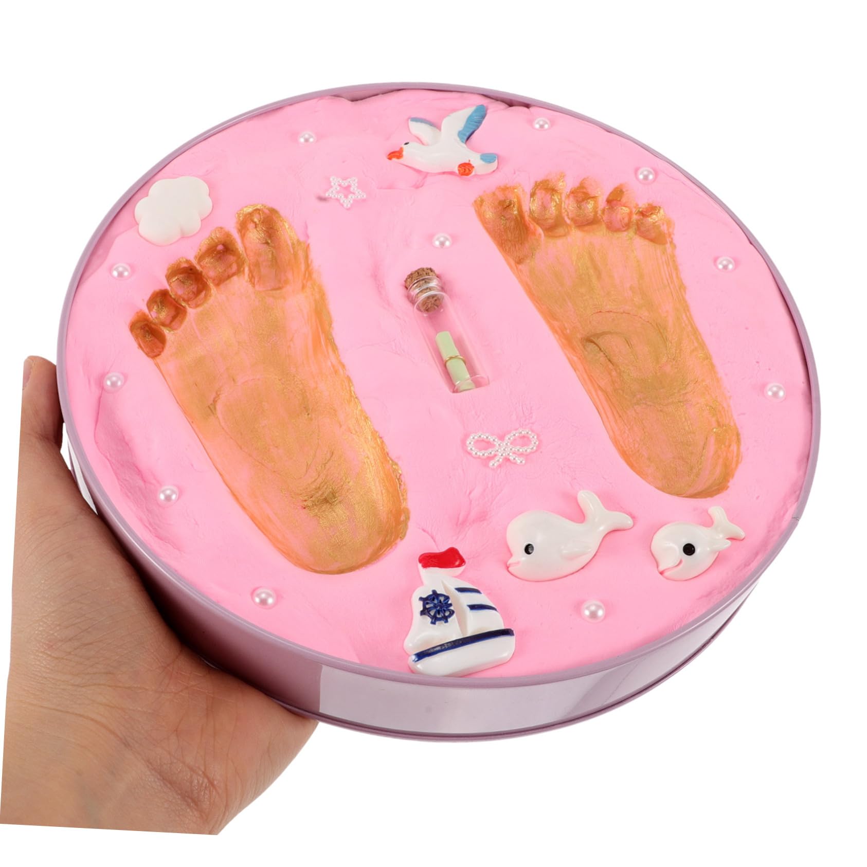 BESPORTBLE Kit De Huellas De Manos De Arcilla Para Impresión De Manos y Pies Recuerdo Fotográfico Para Guardería y Adorno De Niño