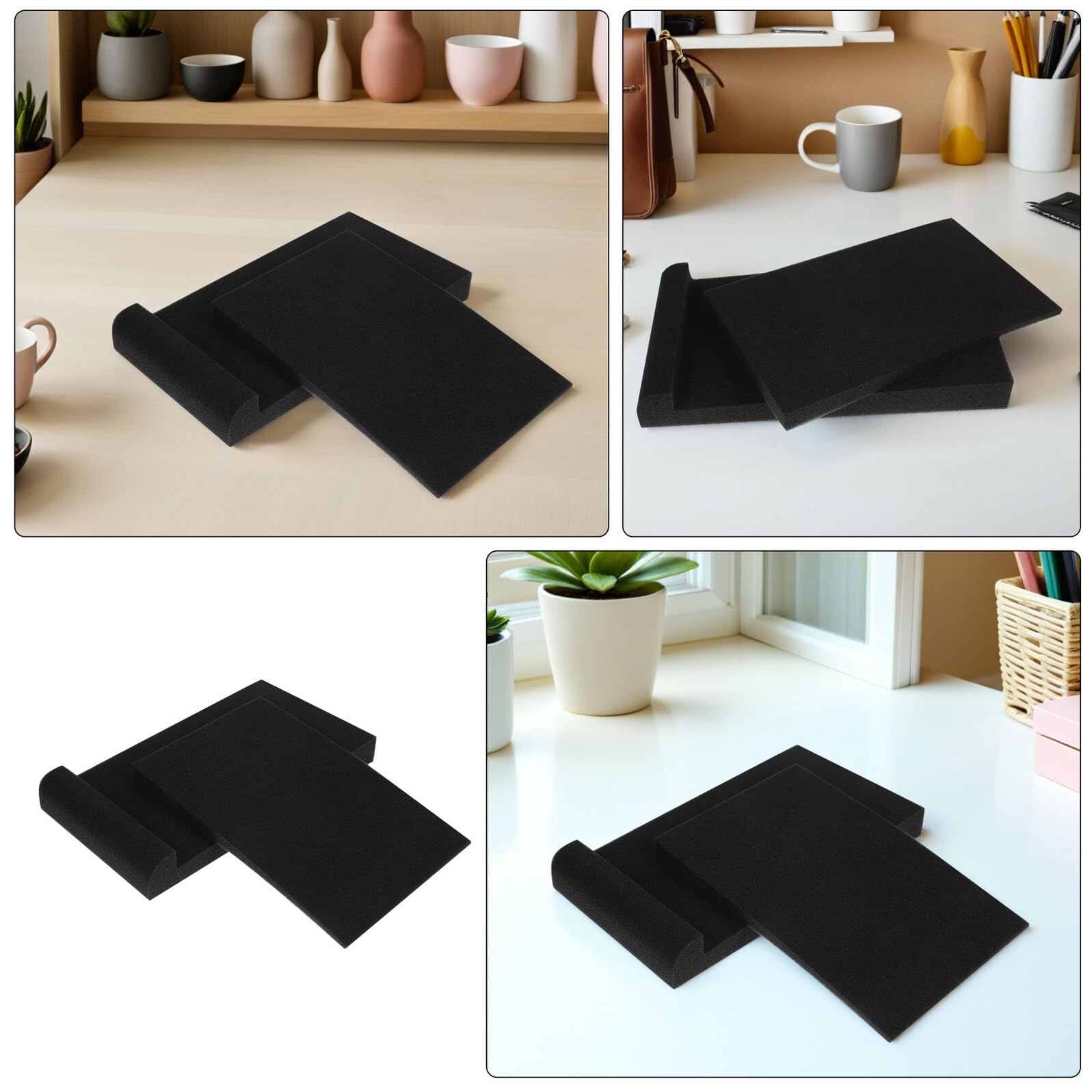Cuscinetti Isolanti Acustici per Monitor da Studio 5 Pezzi 30x20x4,5 Cm in Schiuma Antiurto e Fonoassorbente per Disaccoppiamento e Riduzione Vibrazioni Altoparlanti da Scrivania