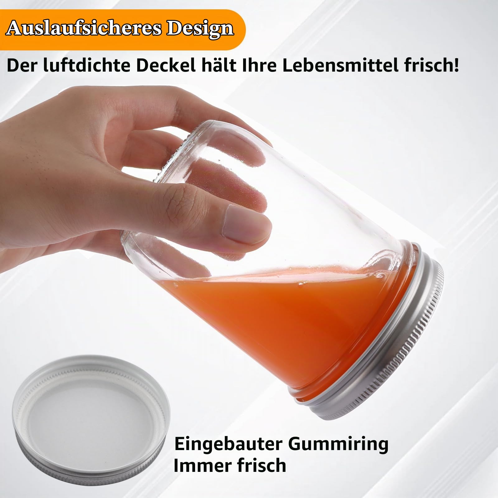18 Stück Einmachgläser mit Schraubdeckel 500ml/17oz Mason Jar Einmachgläser mit Deckel für Marmelade, Honig, Joghurt, Gurken und Overnight Oats Gläser
