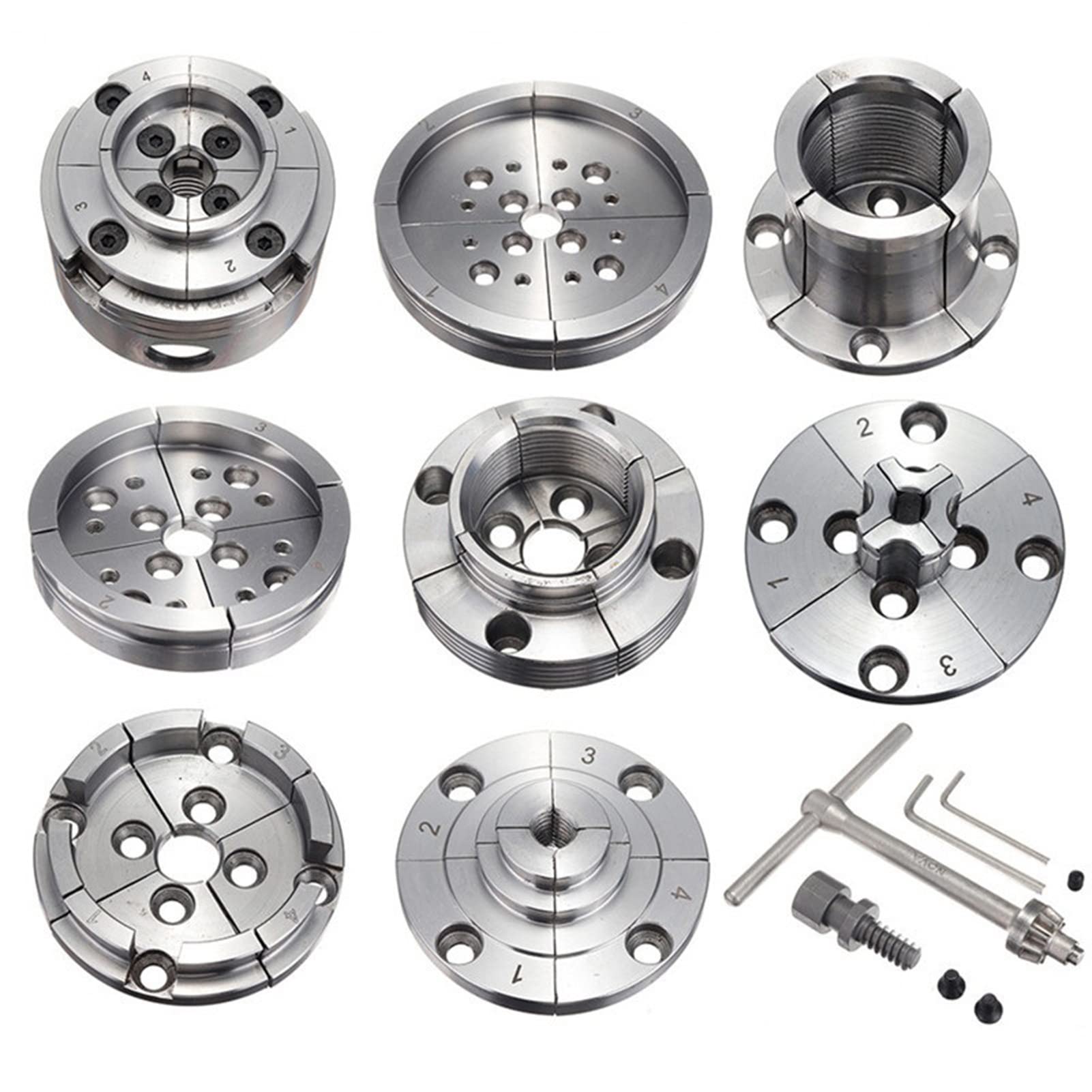 3,5-calowy uchwyt tokarski do drewna, 1-calowy x 8TPI gwint Uchwyt tokarski do drewna Akcesoria Szczęki Tokarka do drewna (Size : 1)