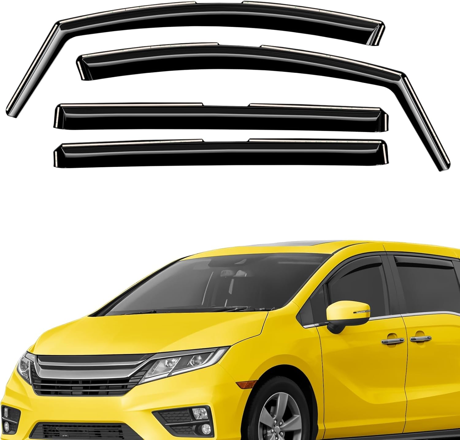 Extra Durable Window Deflectors in-Channel Window Visors Rain Guards Fit for Honda Odyssey 2018-2026, Sun Visors, Wind Vent for Shades, Exterior Car Accessories - 4pcs. AG0765