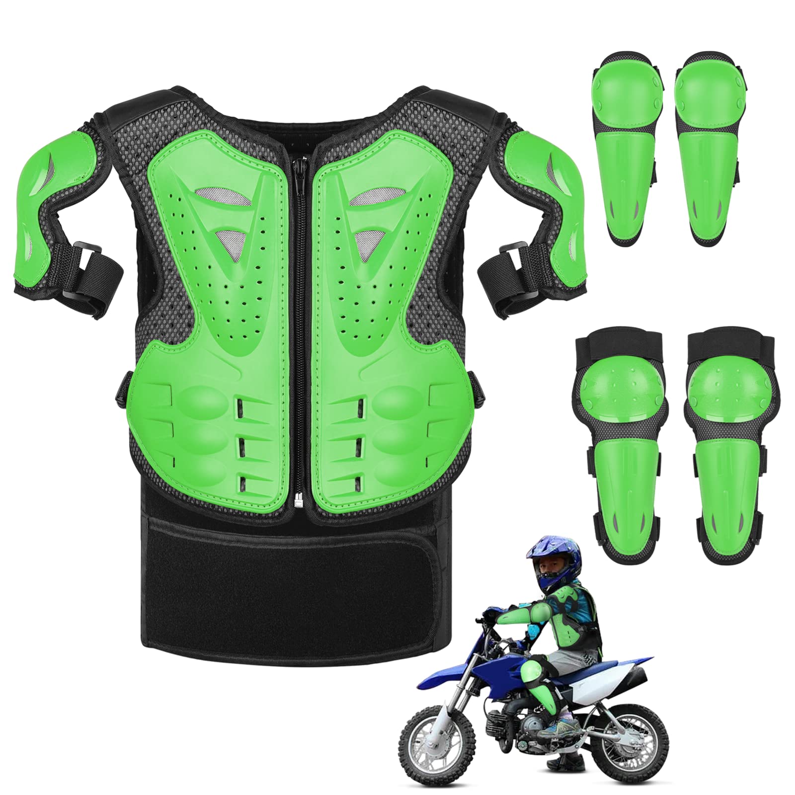 Protezione Moto Per Bambini - Set 5 Pezzi Per Petto E Braccia | Ideale Per Motocross E Sport Estremi - Foto 9