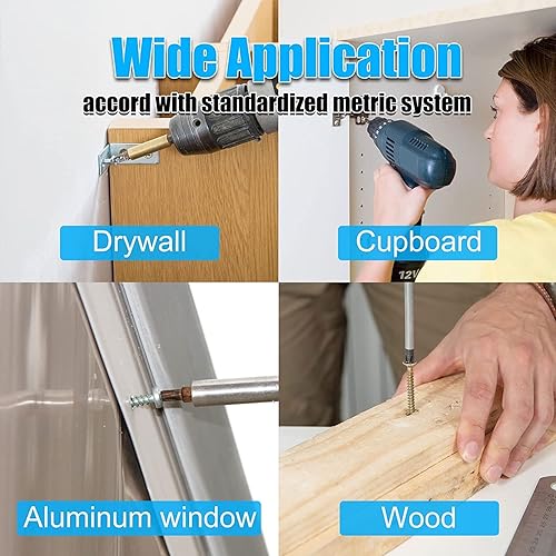 Miniatura 7 de Juego surtido de 404 tornillos autoperforantes, cabeza hexagonal de acero inoxidable #8#10 y tornillos de oblea de roscado, incluye los 24 tamaños