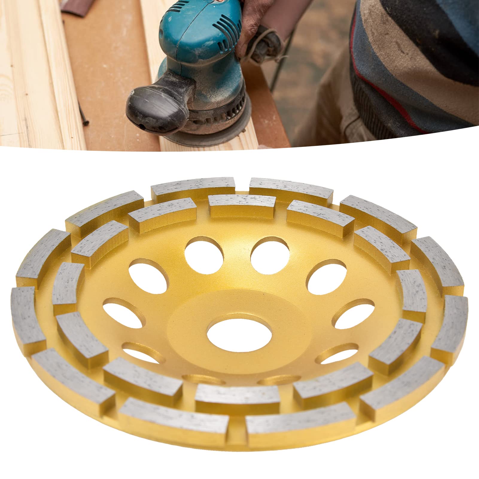 Meule Boisseau Diamantée, Meule Boisseau Diamantée à Double Rangée Meule Boisseau Diamantée pour Béton, Granit, Pierre, Ciment, Marbre, Meules Abrasives (150mm)