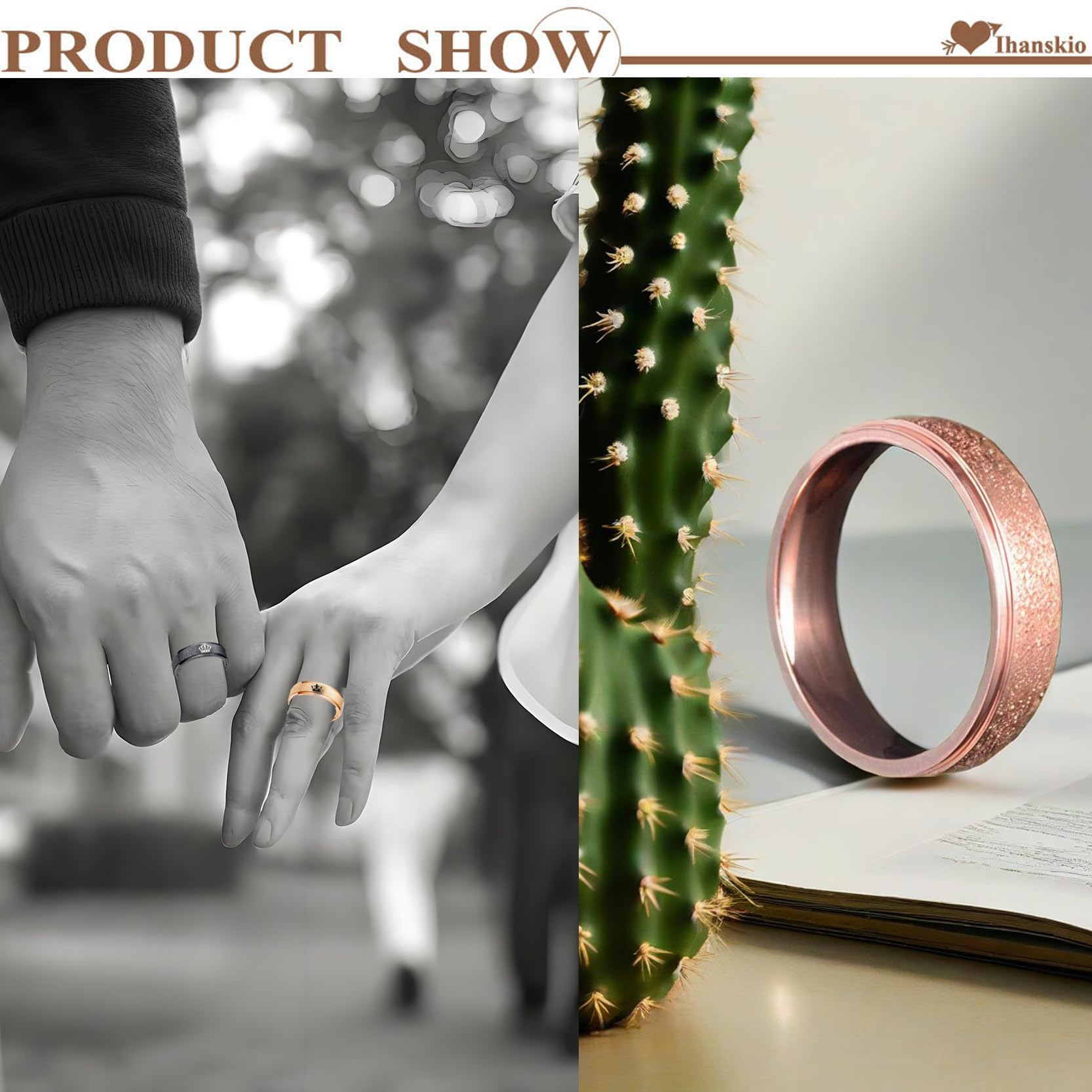 Bagues de Couple Couronne Givrée Personnalisées À l'intérieur du Texte Bagues de Promesse Gravées pour Lui et Ses Bandes de Paire Personnalisées pour Fiançailles