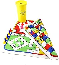 LandVK 2 in 1 Ludo and Snake and Ladder Board Game for Kids and Adults for Familiy Fun, Stratchable Cloth, Multicolor