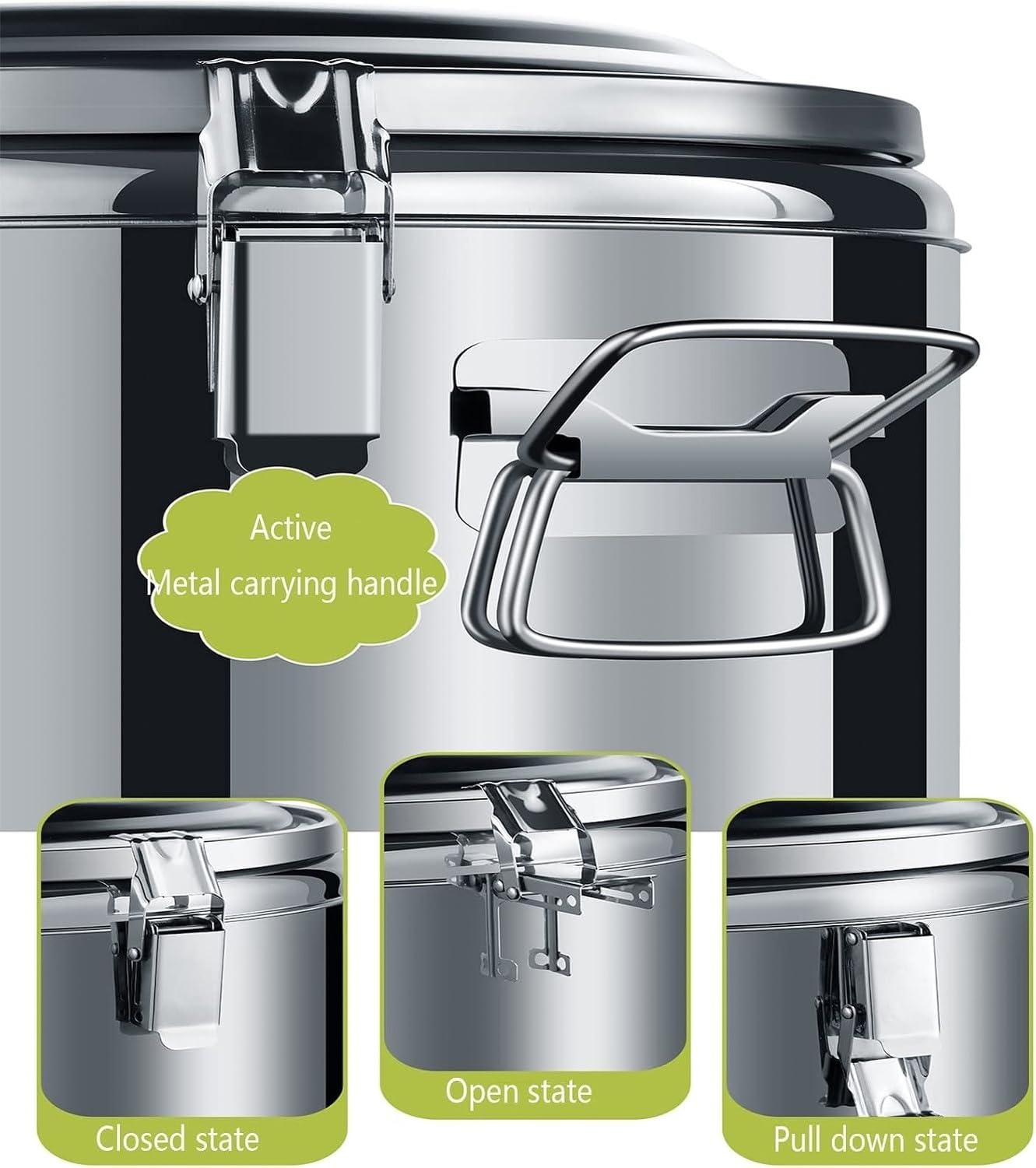 Isolierter Lunchbehälter mit Vakuumisolierung für warme und kalte Speisen, großer Container für Partys und Events, 60 Liter, Silber, Silver, 40L