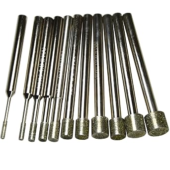 30Pcs Concave Rounded Tree Diamond Burrs, 3mm Head Dia, 3/32 Shank,Grinding Engraving Sanding Sharpen Deburr Grind Abrasives Rotary Bits for Jewelry Glass Jade Stones Grout Die