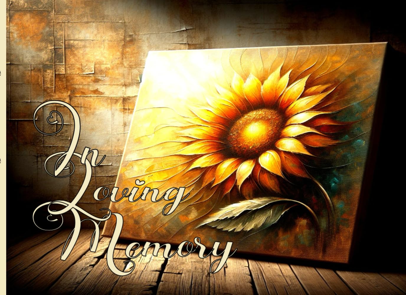 In Loving Memory: Sunflower memorial guest book,Rustic Sunflower,Guest book for memorial and funeral services,SUNFLOWER Registry book for memorial ...