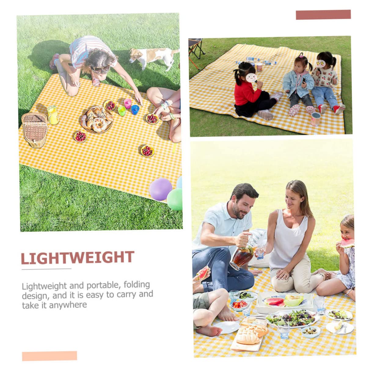 INOOMP Materassino da Spiaggia Spesso Design Colorato Portatile per Picnic, Campeggio e attività Outdoor