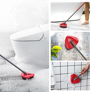 Scrub Brush, 2 Pcs Spin Mop Scrub Brush Head Compatible for O Cedar EasyWring 1-Tank System, Hard Bristle Cleaning Brush for Bathroom, Kitchen, Tub and Tile (2pack Brush)