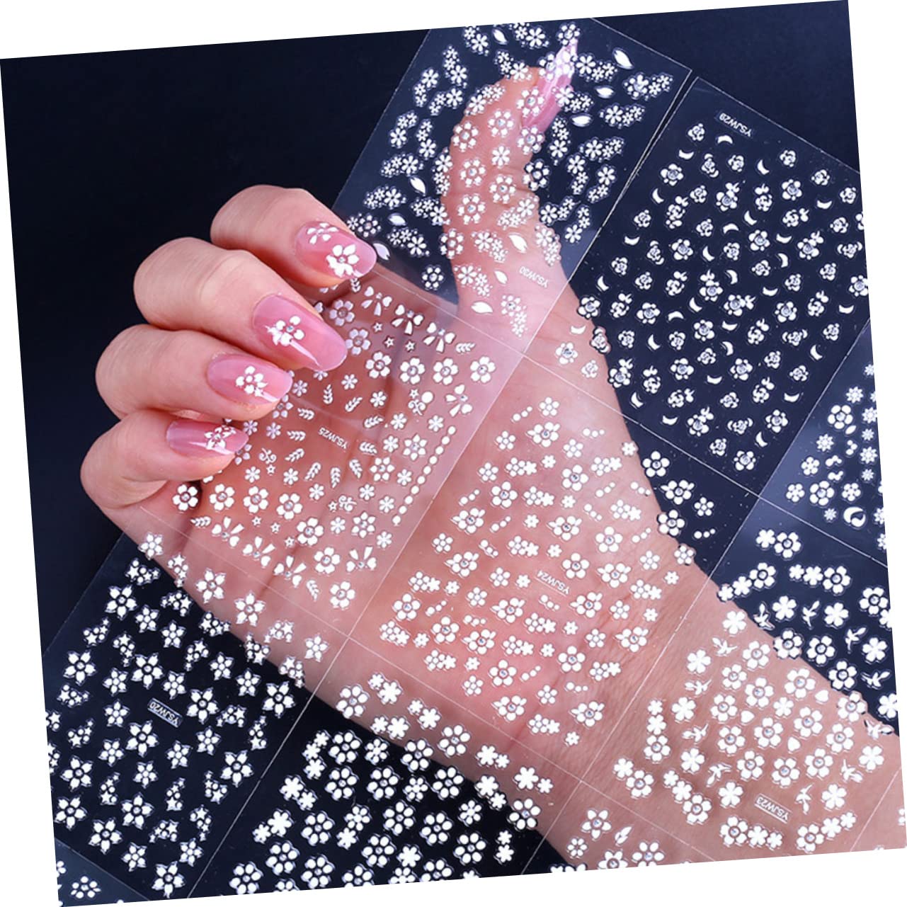PACKOVE 5 Set Adesivi Per Unghie Fiori Delicati Stickers Per Decorazione Unghie Autoadesivi Nail Art Per Manicure Diy Per Casa E Salone Per Amanti Della Nail Art 30 Fogli*5