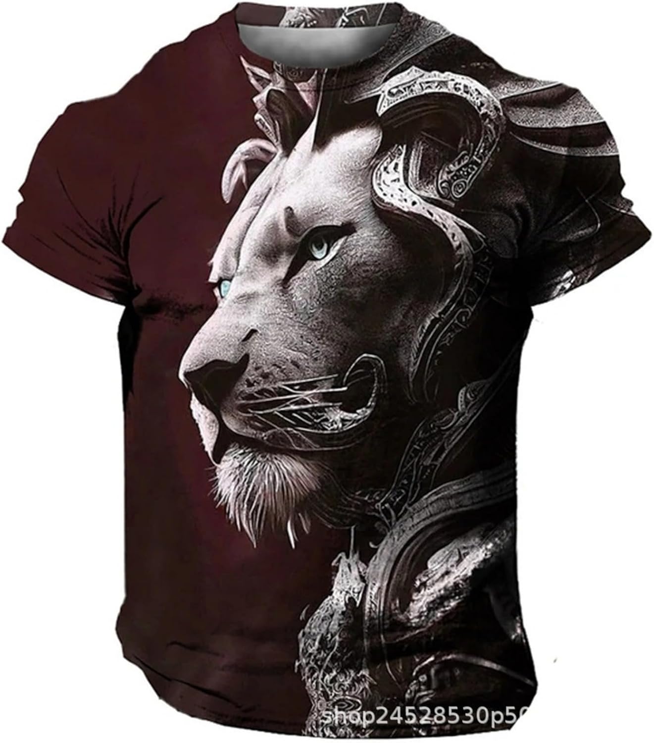 Take Idea Maglietta a maniche corte da uomo, estiva 3D, leopardata, con stampa normale, vestibilità normale, con scollo rotondo, materiale elasticizzato e traspirante, da allenamento, alla moda