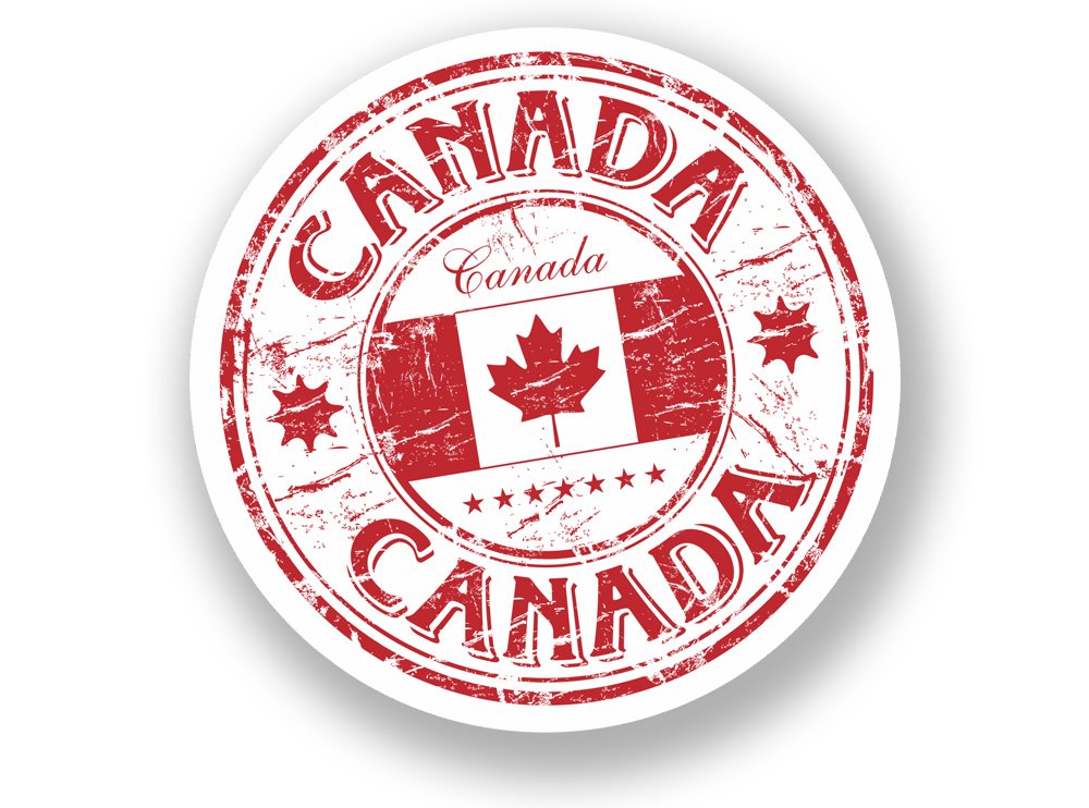 Destinationvinyl Multi 2 X 10Cm/100Mm Canada Vinyl Sticker Travel Luggage Canadian #7072