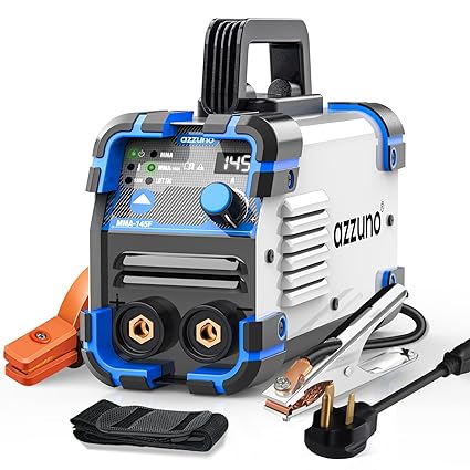 AZZUNO Mini Stick Welder 110/220V, Small ARC Welder Machine MMA/Lift Tig 145A, Portable ARC Welding Machine with IGBT Inverter Built-in Hot Start ARC Force Anti Stick
