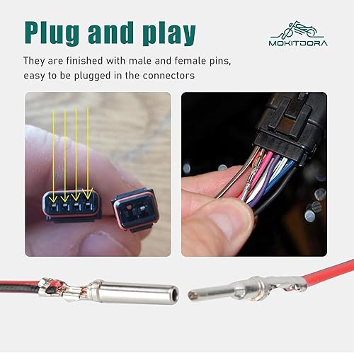 Miniatura 3 de MoKitDora Kit de arnés de extensión de cableado de manillar de 12 pulgadas para modelos Harley Touring Electra Glide Road King FLHTCU 1996-2006