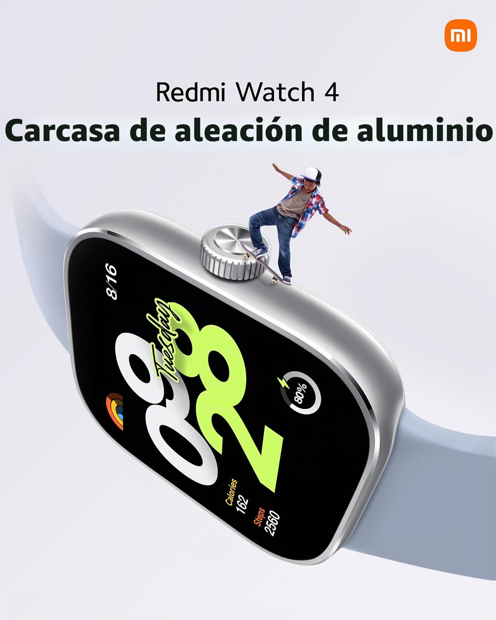 XIAOMI Redmi Watch 4 - Llamadas Bluetooth, Pantalla AMOLED de 1,97”, Monitor de frecuencia cardíaca, hasta 18 días de autonomía, Negro (Versión ES)
