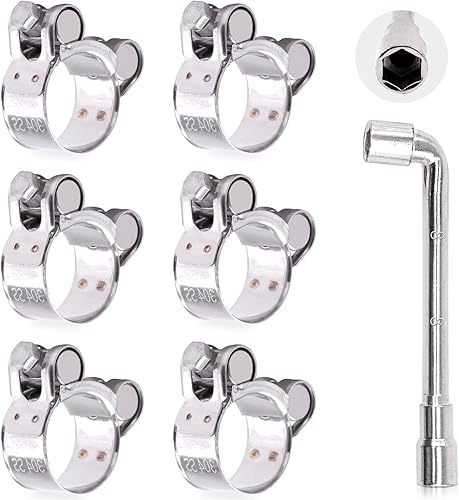 Miniatura 8 de Hilitchi Abrazadera de perno en T de acero inoxidable 304 Abrazaderas de manguera de tubo de tubo en T resistentes (4 unidades, 1.732-1.850 in)