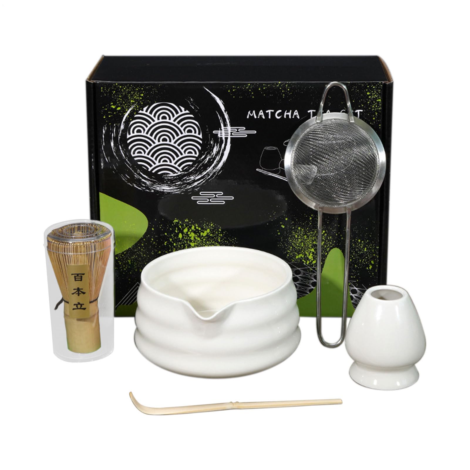 Juego de té japonés, kit de cerámica, conjunto de 5 piezas natural