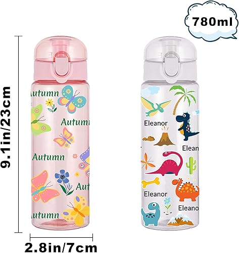 Miniatura 3 de Botellas de agua personalizadas para la escuela botella de agua personalizada con nombre deportivo botella de agua de plástico a prueba de fugas