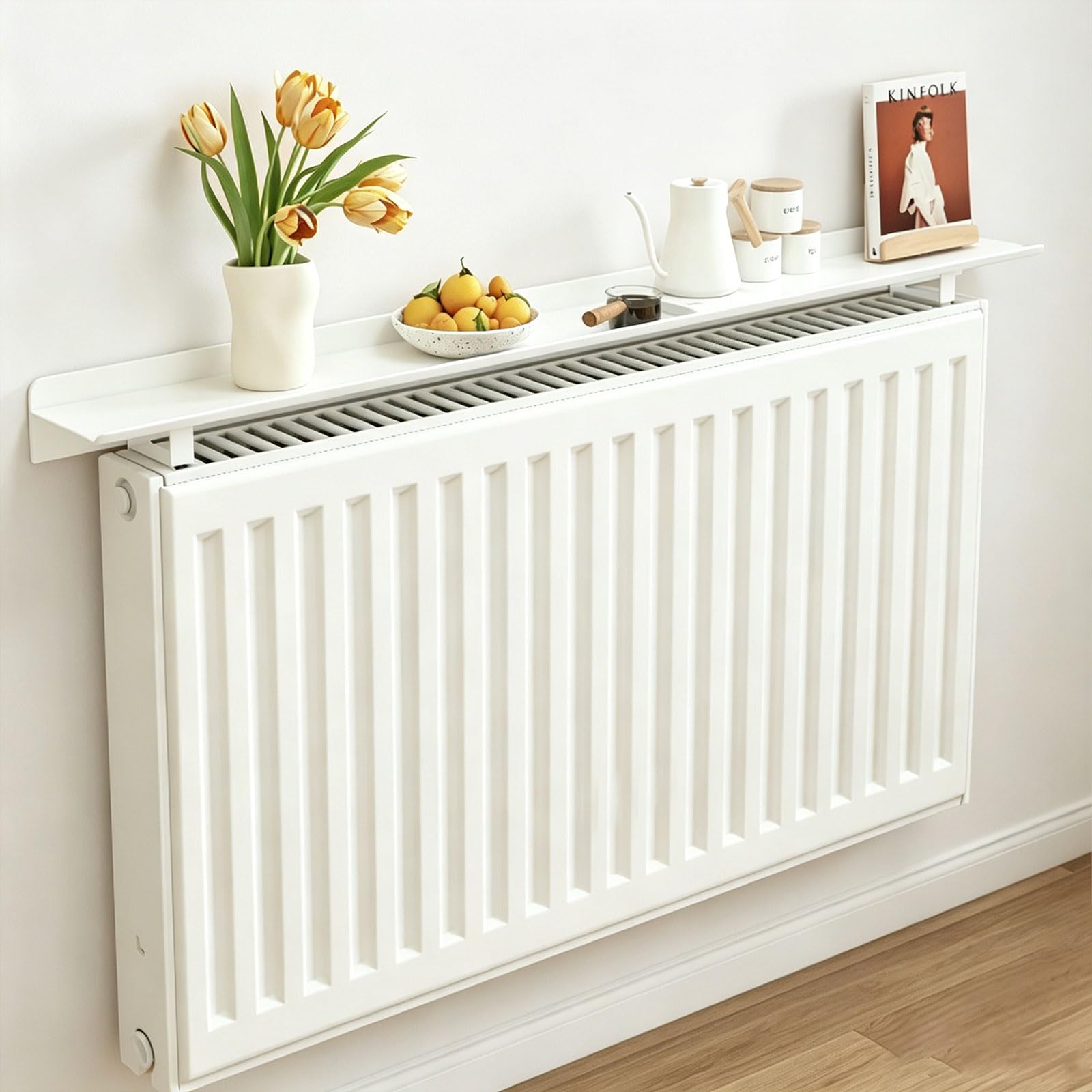 Radiator Shelf, Radiator Cover, No-Drilling Floating Shelf with Brackets