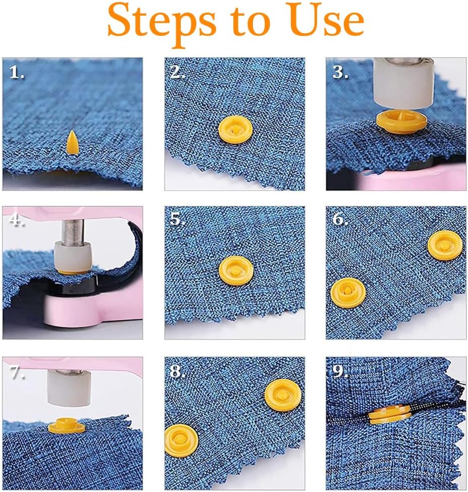 LZBRDY Snap Buttons and Pliers Set - 280 Sets T3 T5 T8 Resin & Metal Snap Fasteners with Installation Tool, Complete Kit for Sewing, DIY Clothes, Hats, Bags, Fabric and Crafts (Pink Snap Button Kit)
