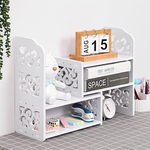 YGYQZ Organizador de escritorio de oficina mejorado, suministros de escritorio, bonita superficie de espejo, estante de almacenamiento y decoración