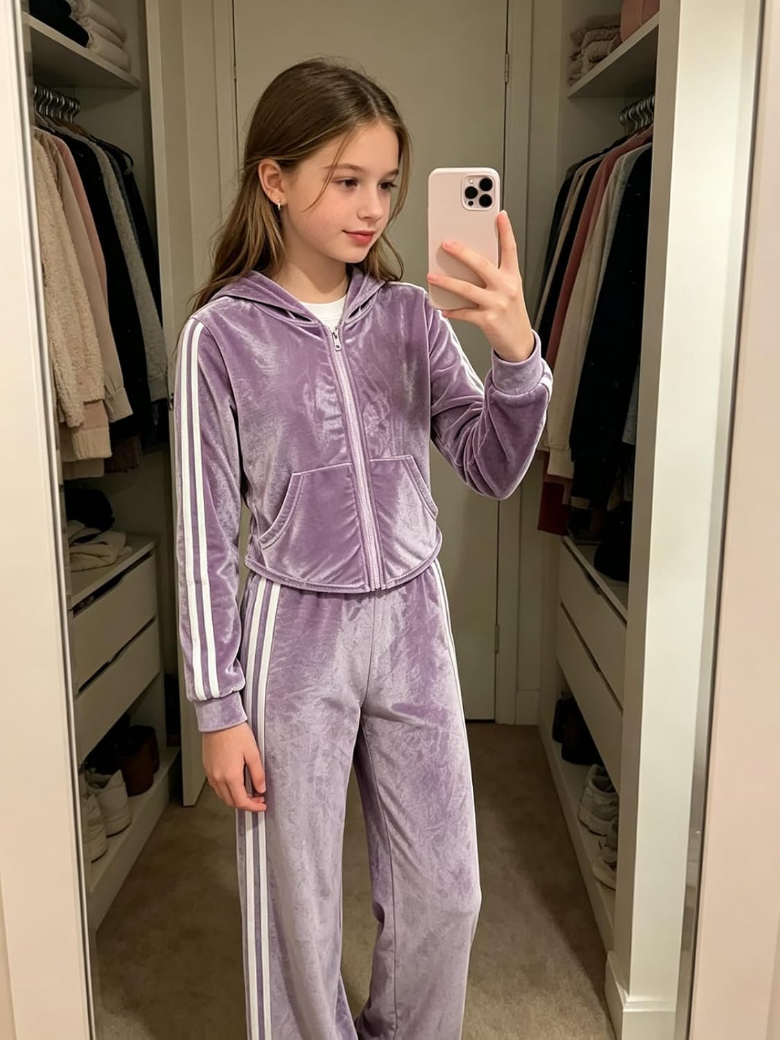 Size 7-14 Girls 2 Piece Clothes Long Sleeve Top Wide Leg Pants Teen Outfits image 4
