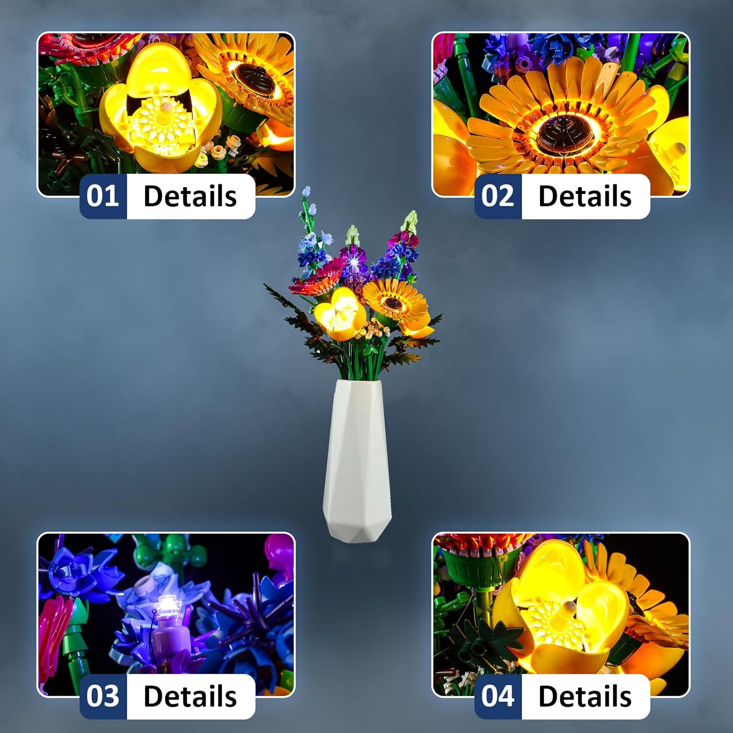 LED Light for Lego Wildflower Bouquet 10313 Set,Design and Configuration Compatible with Model 10313 (LED Light Only, Not Building Block Kit)