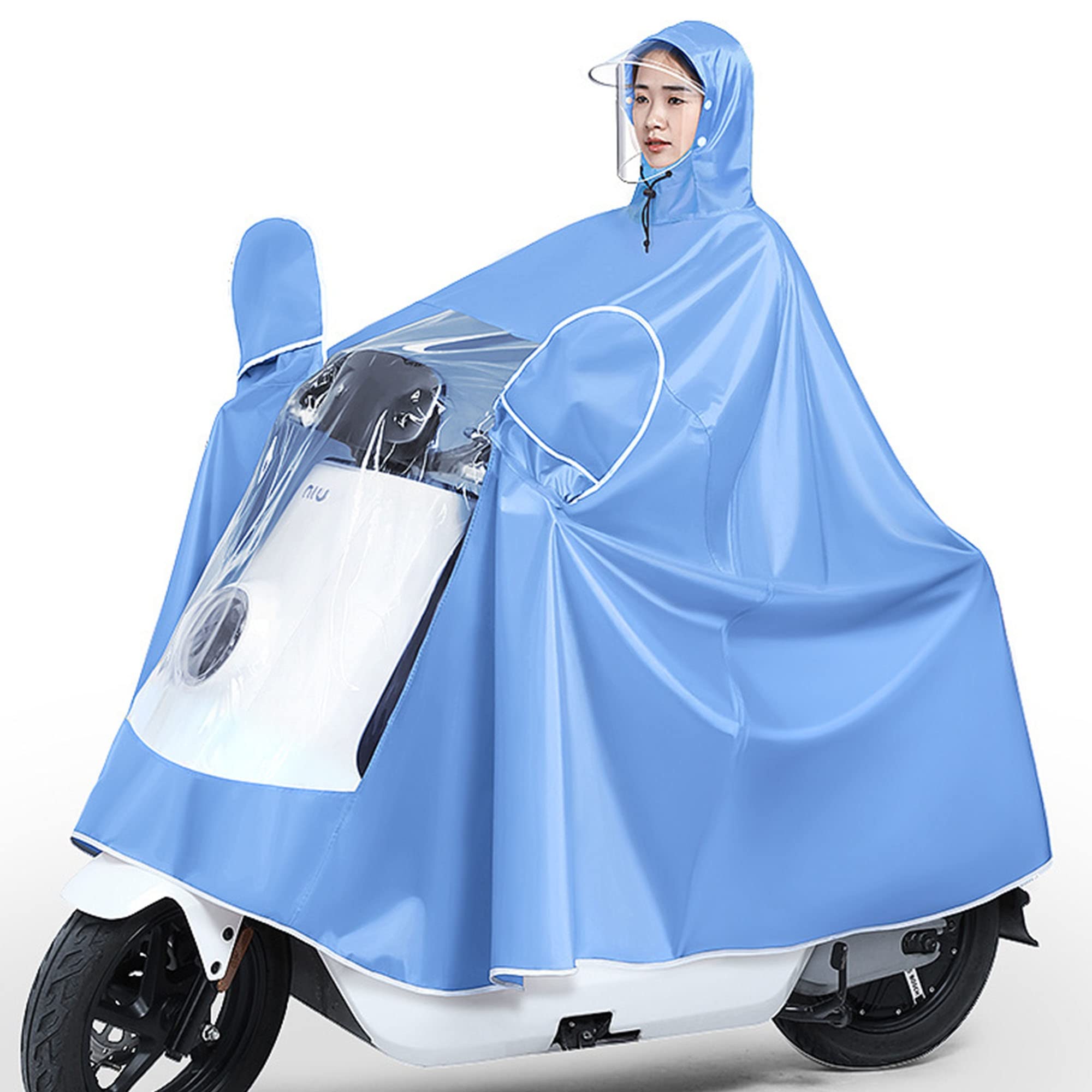 Imperméable à Capuche Poncho de Pluie Léger Imperméable Veste Hommes Femmes Adultes Anti-Tempête Imperméables Imperméables Réutilisables pour Moto, Scooter de Mobilité, Cyclisme