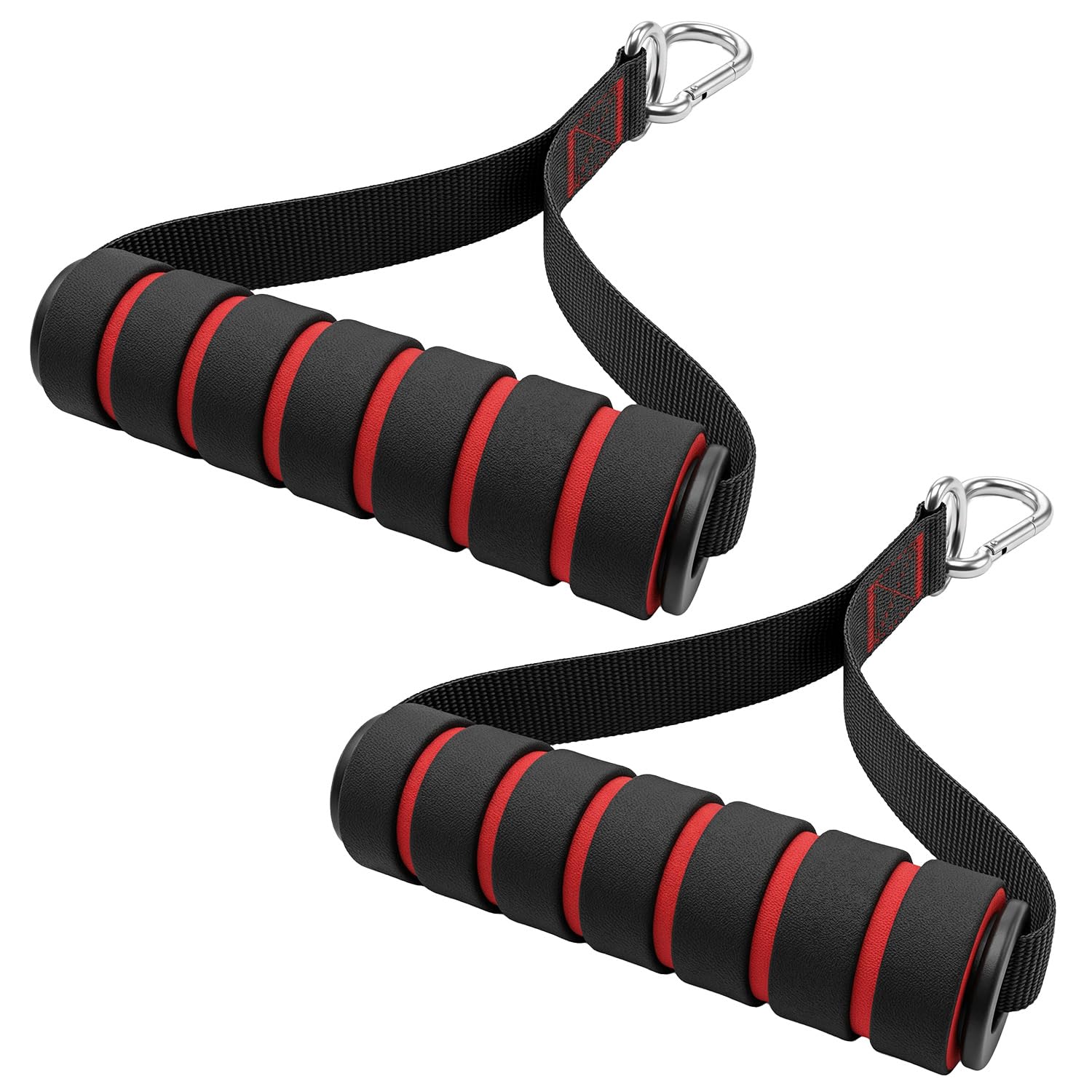 QWORK® 2 Pezzi Maniglie a Fascia di Resistenza, 2 Pezzi Ganci, Fitness di Esercizi Maniglie, accessori per il fitness, per pilates, bodybuilding