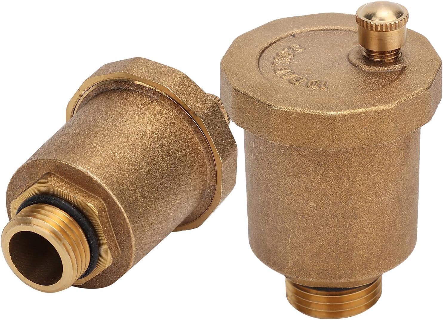2Pcs Brass Automatic Air Vent Valve, Male Threaded, PN16 High Pressure, Auto Release Trapped Air for Radiator, Boiler, Water Pipeline (DN10 3/8")