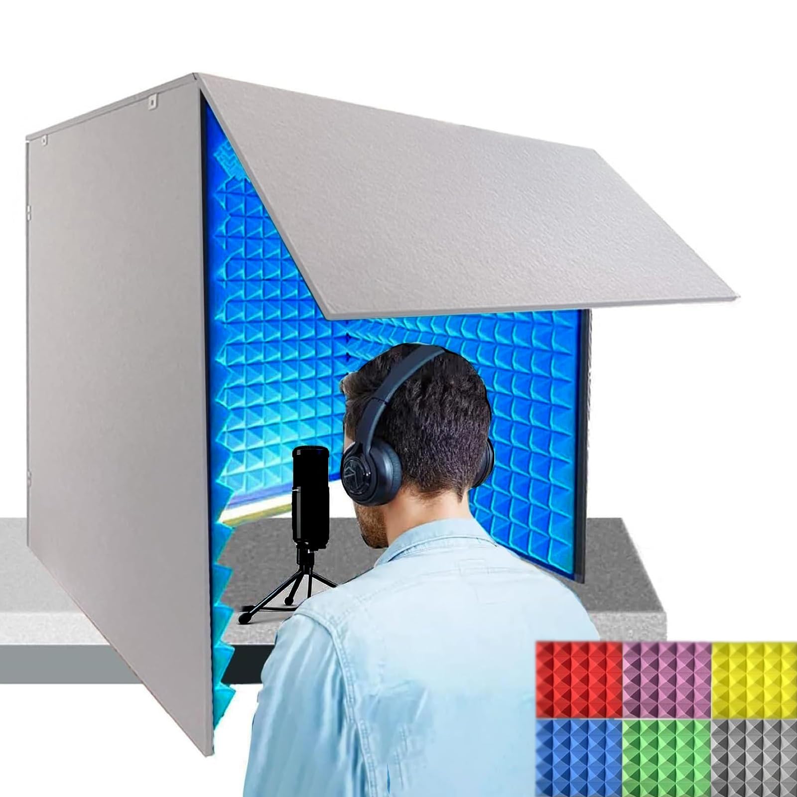 Desktop Cover Foldable, Decreasing Noise, Portable Recording Booth, Isolation Shield, Vocal Absorbing Shield To Vocal Filter, Easy To Assemble, For Microphone, Studio Sound Singing